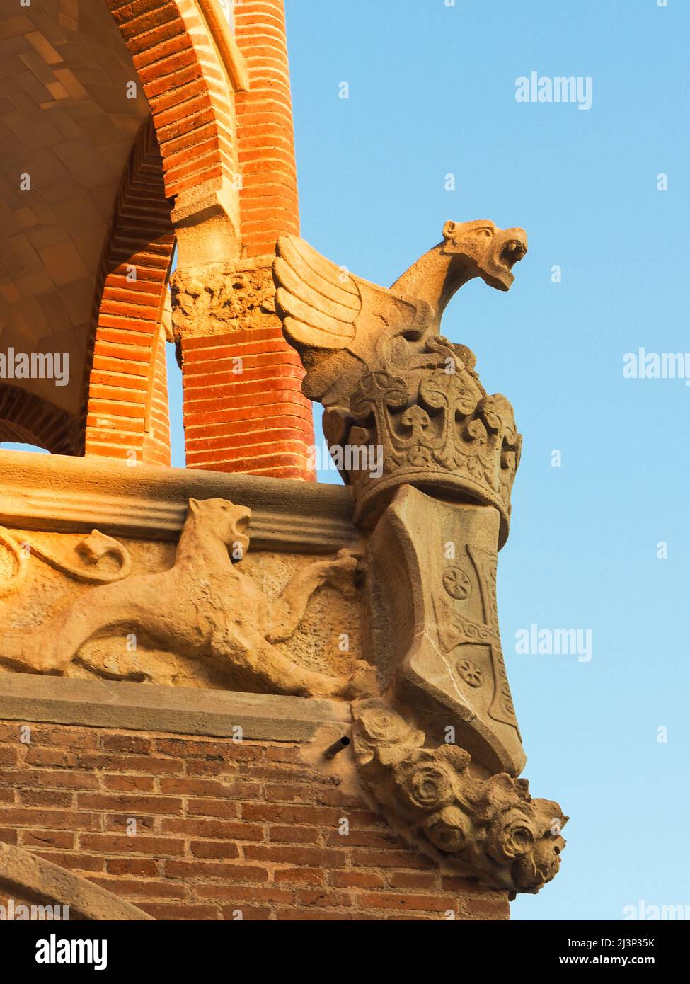 Hôpital de la Santa Creu i Sant Pau, pavillon, l'architecte Luis Doménech y Montaner, de l'Eixample, Barcelone, Catalogne, Espagne, Unesco World Herit Banque D'Images