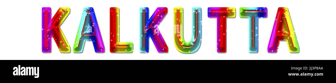 Lettrage coloré avec le nom de la ville KALKUTTA Banque D'Images