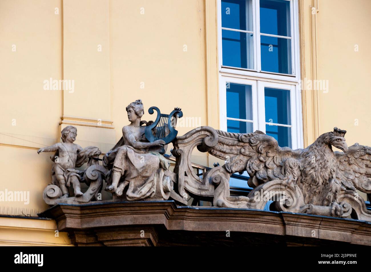 Sculpture baroque à Brno, République tchèque. Banque D'Images