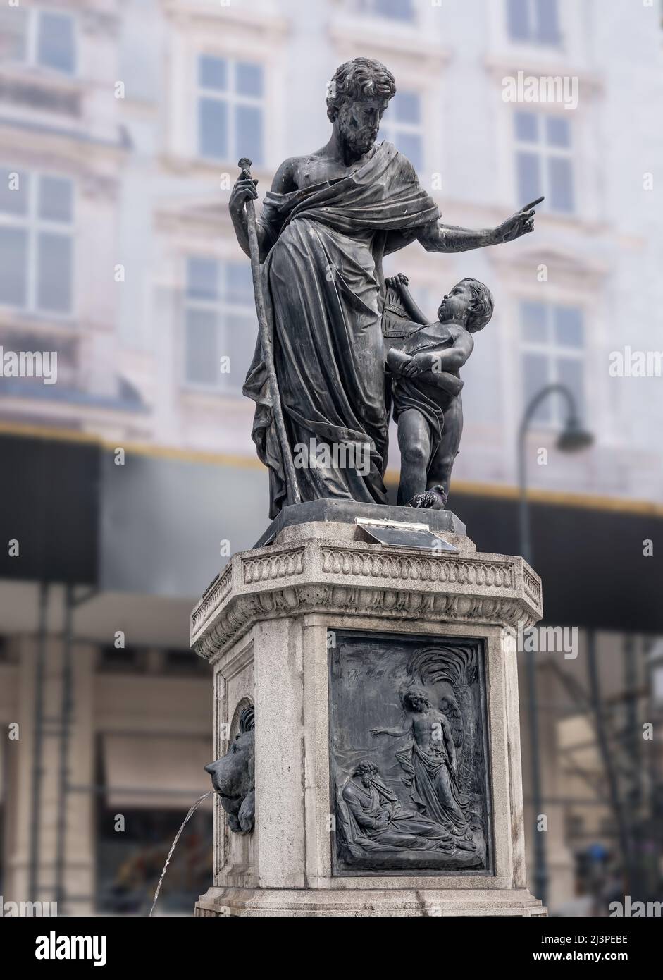 Fontaine Josef (Josefsbrunnen) à Graben Street - créée en 1680 et remplacée en 1804 par des figures faites par Johann Martin Fischer - Vienne, Autriche Banque D'Images