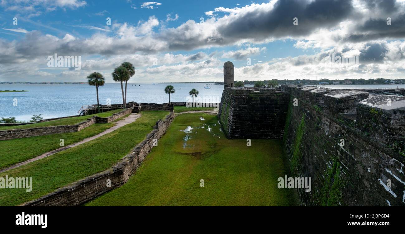 Le Castillo de San Marcos construit en 1600s et le plus ancien fort de maçonnerie dans la partie continentale des États-Unis Banque D'Images