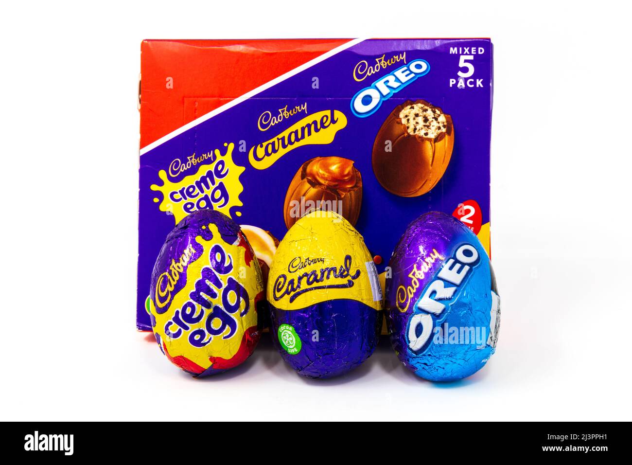 Œufs au chocolat fourrés de Cadbury Banque D'Images