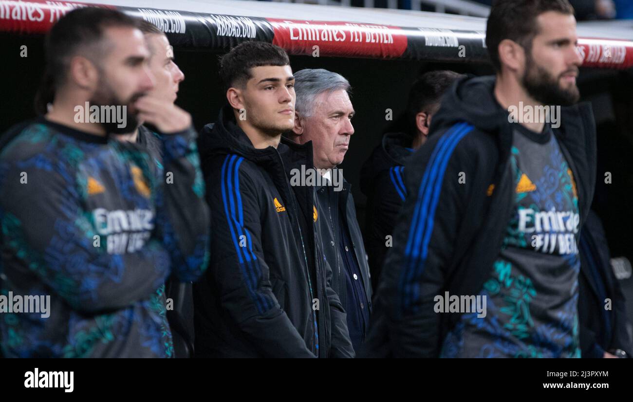 Madrid, Espagne. 09th avril 2022. La Liga Spanish la Liga football Match Real Madrid vs Getafe au stade Santiago Bernabeu Madrid, 09 avril 2022. Carlo Ancelotti 900/Cormon Press crédit: CORMON PRESS/Alay Live News Banque D'Images