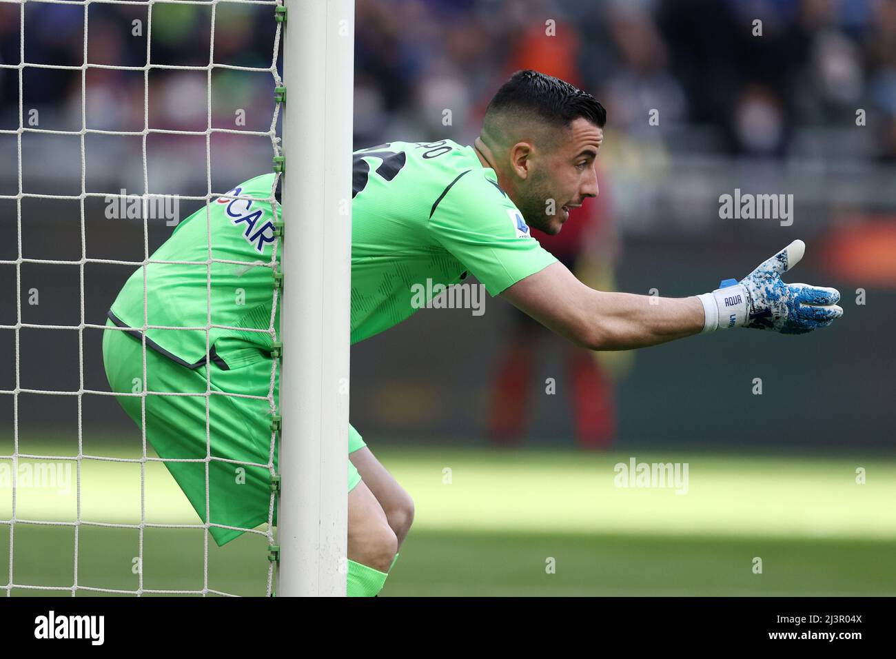 Milan, Italie. 09th avril 2022. Lorenzo Montipo (Hellas Verona FC) gestes pendant Inter - FC Internazionale vs Hellas Verona FC, football italien série A match à Milan, Italie, avril 09 2022 crédit: Independent photo Agency/Alay Live News Banque D'Images