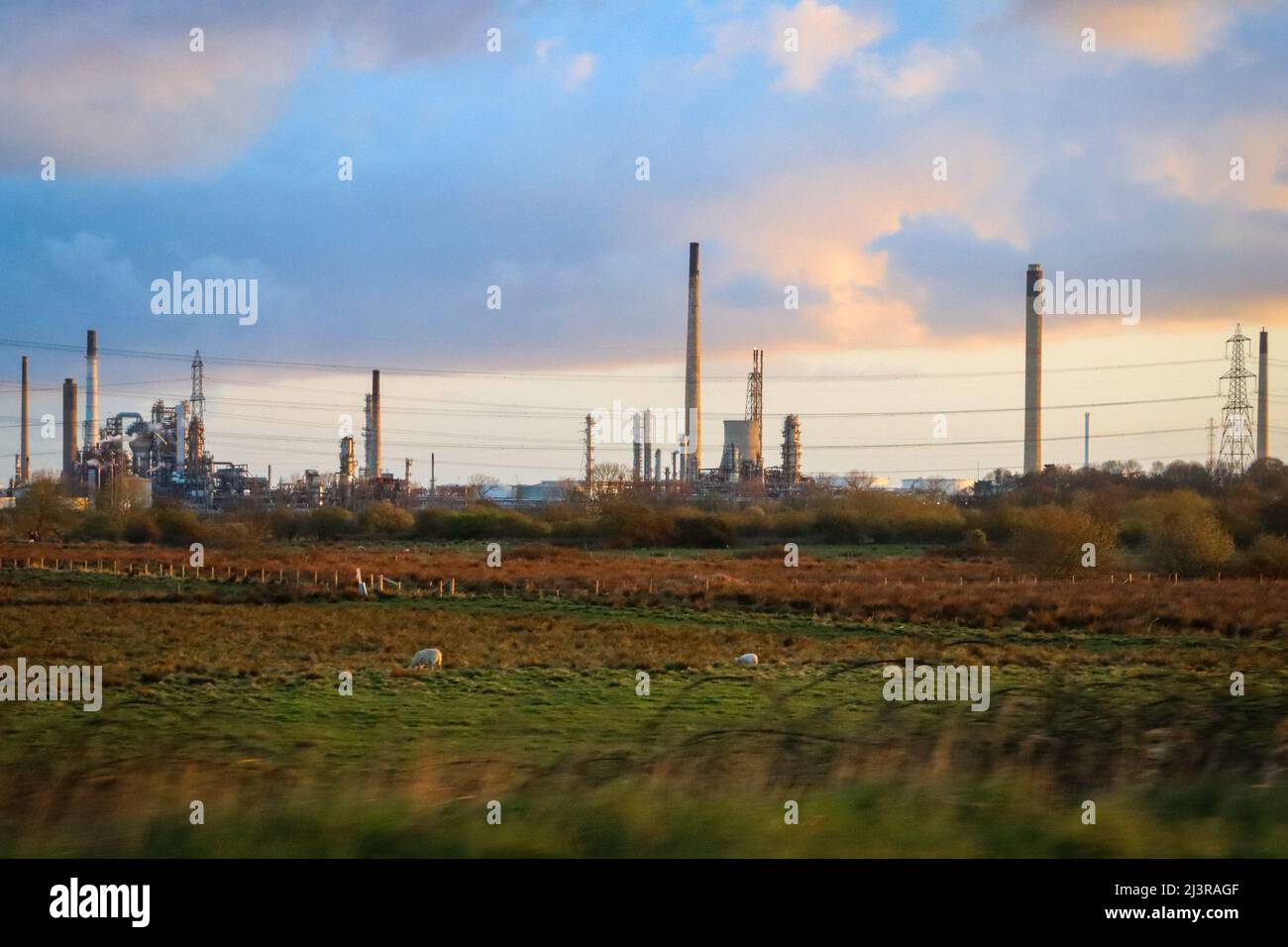 Raffinerie de pétrole Stanlow Banque D'Images