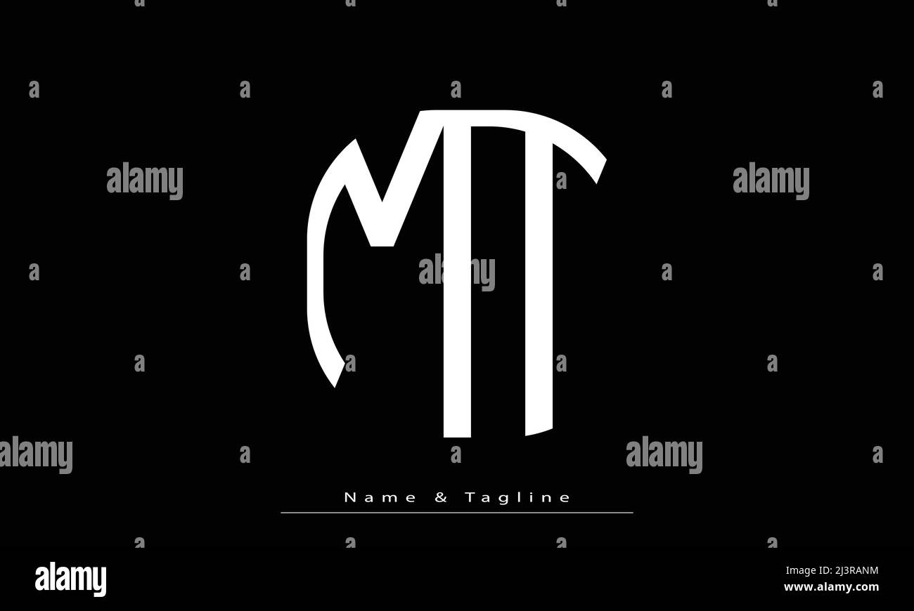Logo mt initiales Banque d'images noir et blanc - Alamy