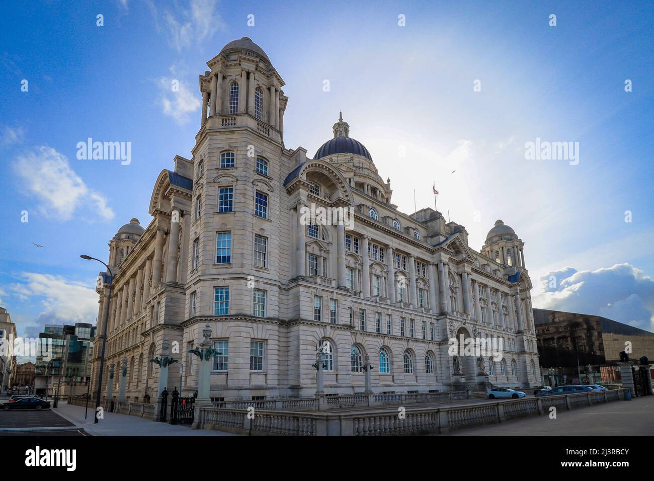 Liverpool Liver Building, Pier Head, Three Graces Banque D'Images