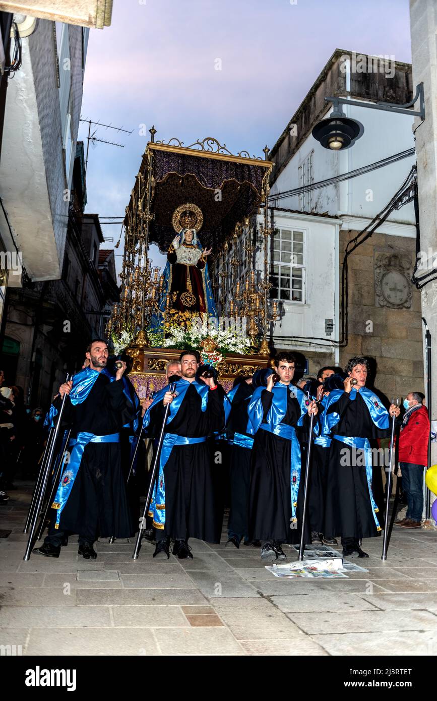 cangas, pontevedra, 8 avril 2022 : procession dans la semaine sainte Banque D'Images