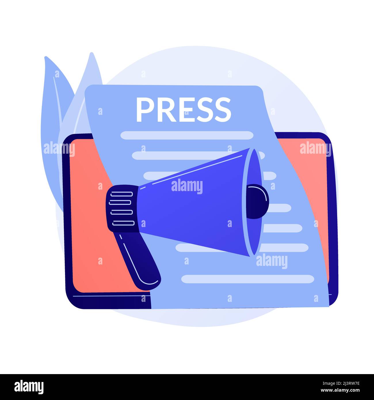 Médias de masse, communiqué de presse. Publication de journaux, actualités quotidiennes, idée de propagande. Tabloïd avec titre. Reportage, élément de conception de journalisme. isol. Vecteur Illustration de Vecteur