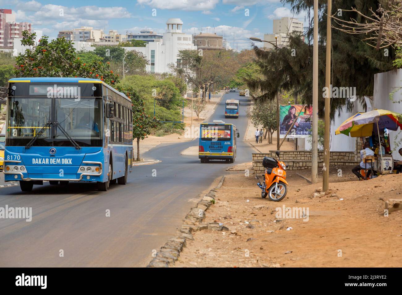 Dakar, Sénégal. Transports publics, autobus municipaux. Banque D'Images