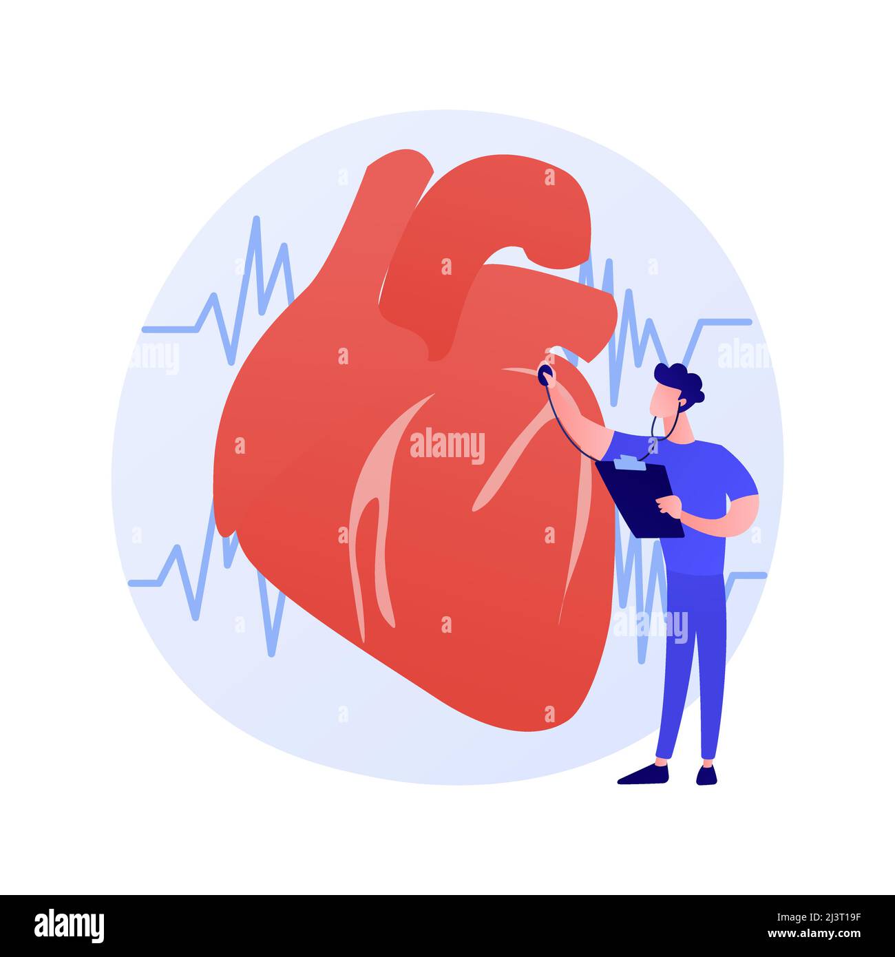 Clinique de cardiologie, service hospitalier. Cœur sain, prévention cardiovasculaire, élément de conception d'idées pour l'industrie de la santé. Électrocardiogramme, EKG. VEC Illustration de Vecteur