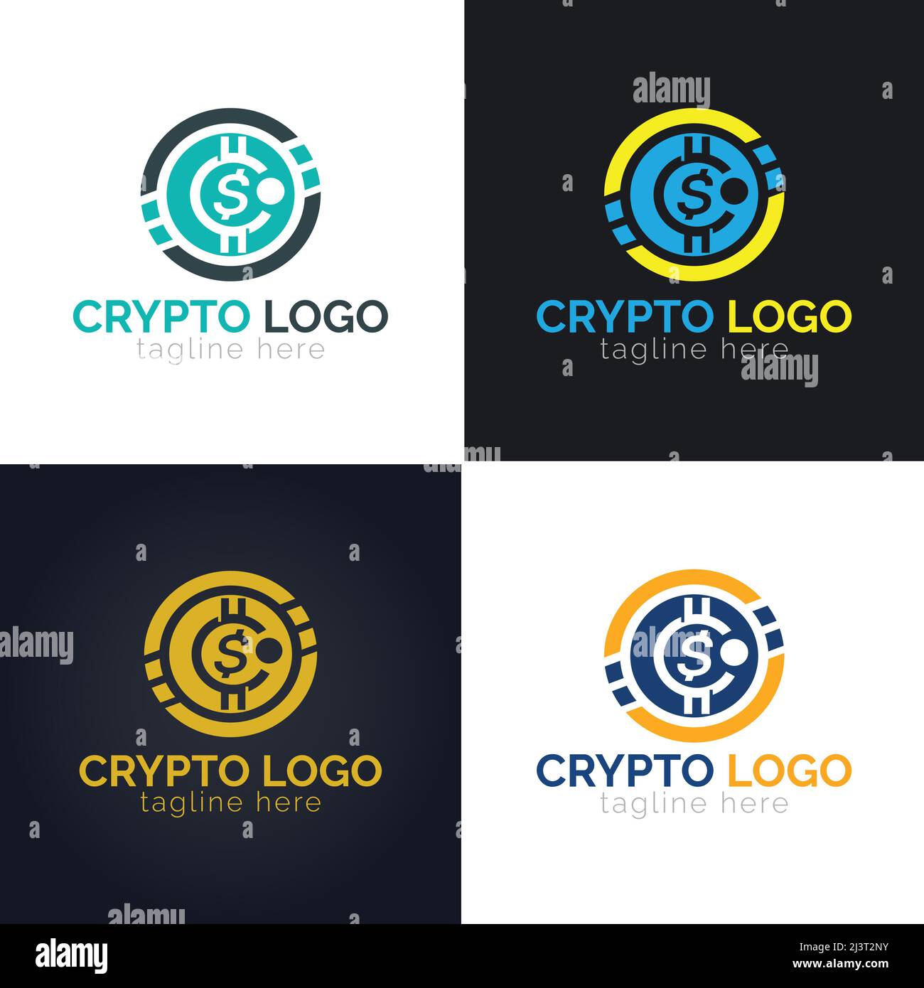 Modèle vectoriel de conception de logo de crypto-monnaie ou de crypto-monnaie Illustration de Vecteur