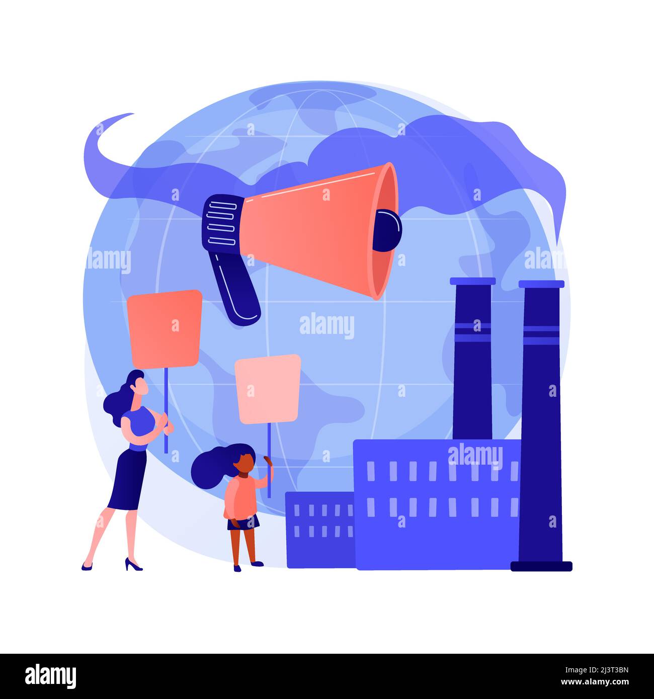 Illustration du vecteur de concept abstrait Éco-Shaming. ECO anxiété, Internet Shaming, activiste écologique, abus de sentiments, propagande, stratégie de marketing, Illustration de Vecteur