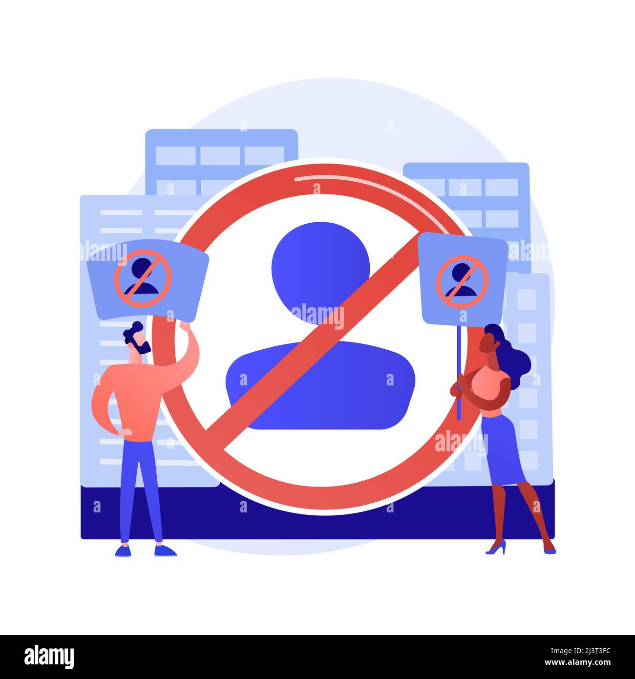 Illustration du vecteur de concept abstrait boycott. Programme politique, activisme des consommateurs, comportement collectif, annuler la culture, achat moral, solidarité Illustration de Vecteur