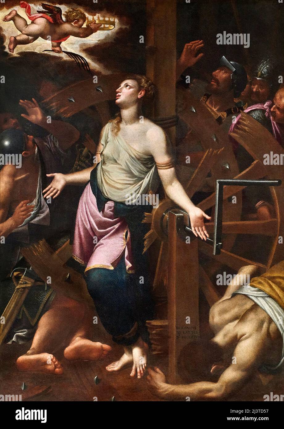 Martyre de Sainte Catherine d'Alexandrie - huile sur camvas - Gervasio Gatti appelé le Sojaro - entre le 16th siècle et le 17th siècle - VI Banque D'Images