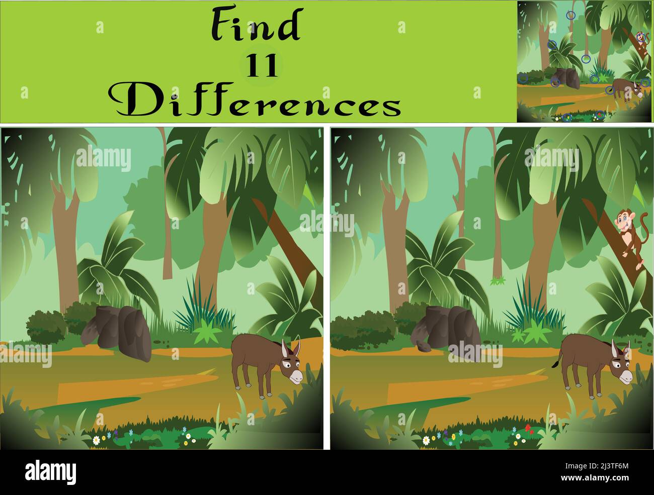 Trouvez différences activités pour enfants vecteur de jeu éducatif art Illustration de Vecteur