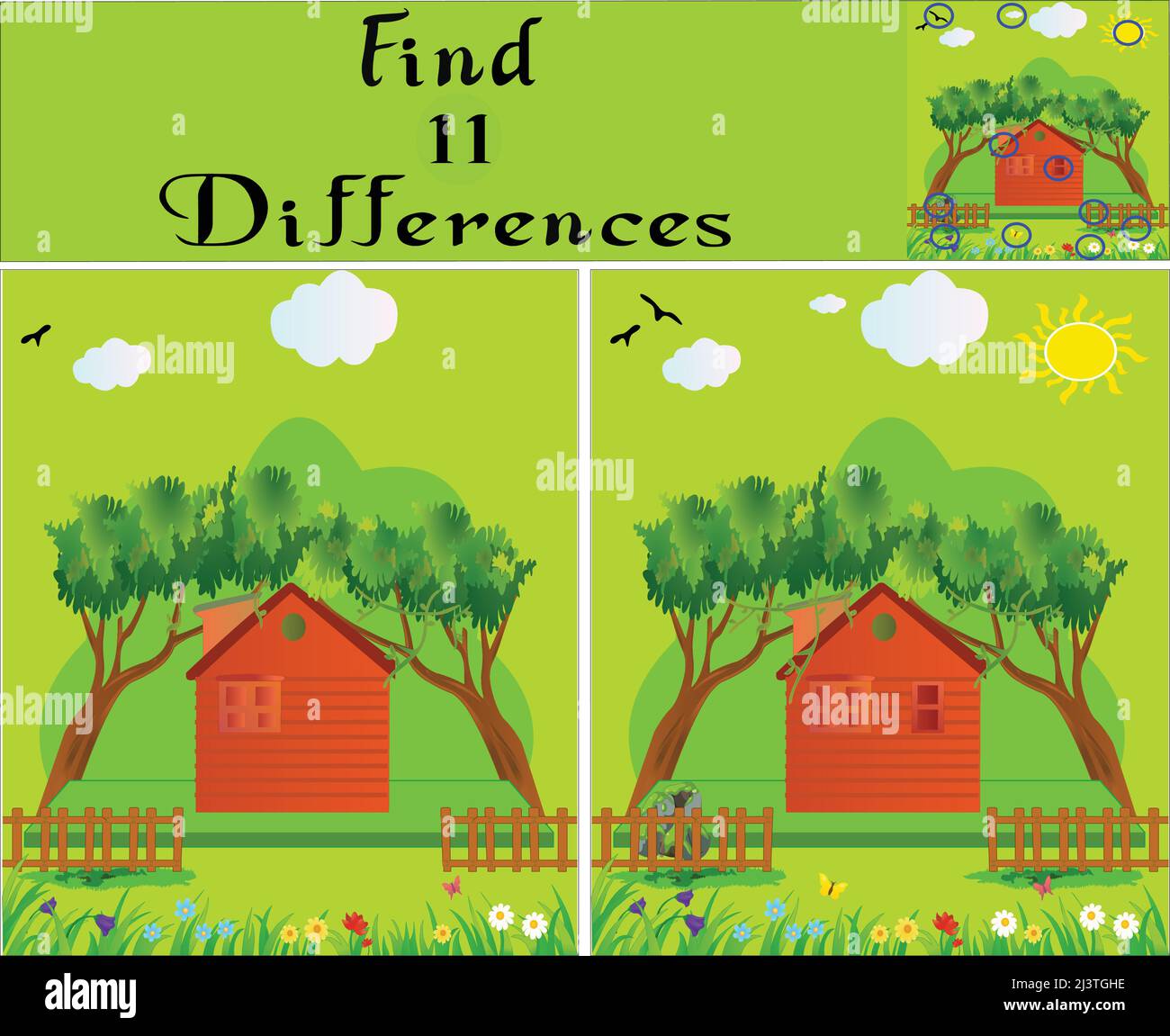 Trouvez différences activités pour enfants vecteur de jeu éducatif art Illustration de Vecteur