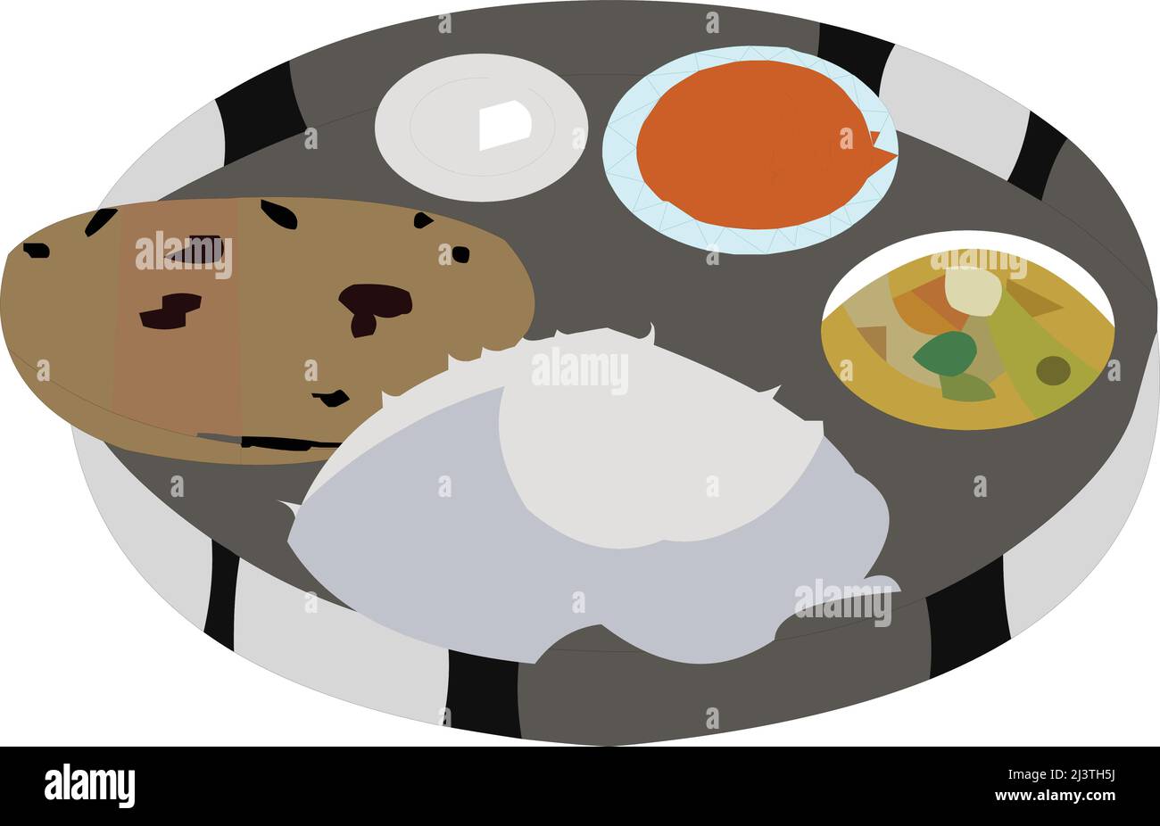 Illustration vectorielle traditionnelle de la vaisselle de village Illustration de Vecteur