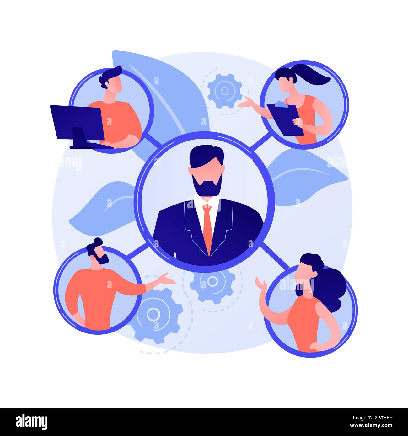 Illustration du vecteur de concept abstrait de l'organisation. Capacité d'auto-organisation, organisation de la vie quotidienne, gestion des affaires, planification du travail d'équipe, formation pe Illustration de Vecteur