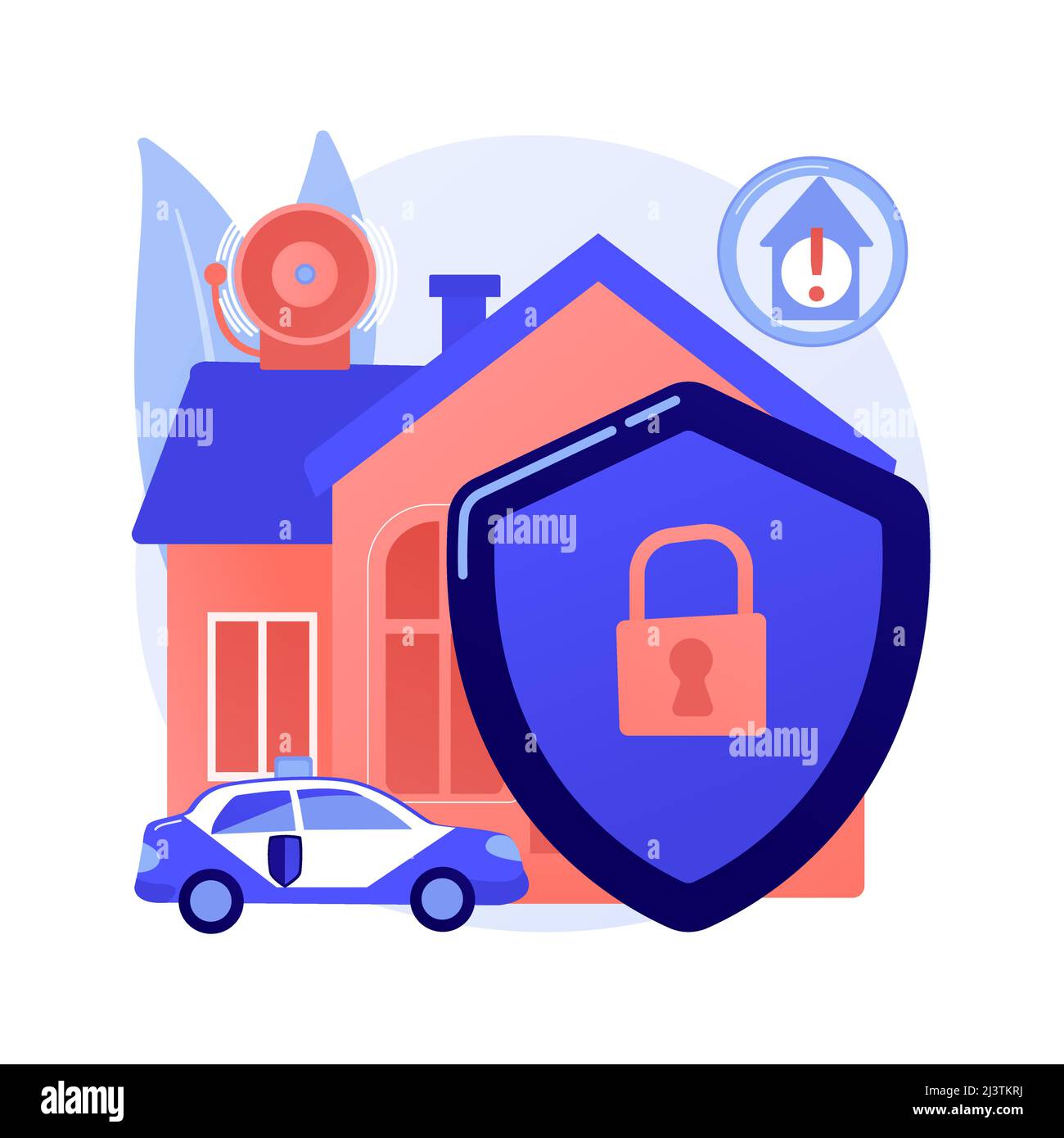 Illustration du vecteur de concept abstrait de conception des systèmes de sécurité. Solutions optimales de sécurité des bâtiments, surveillance vidéo, sélection de produits, projet et Illustration de Vecteur