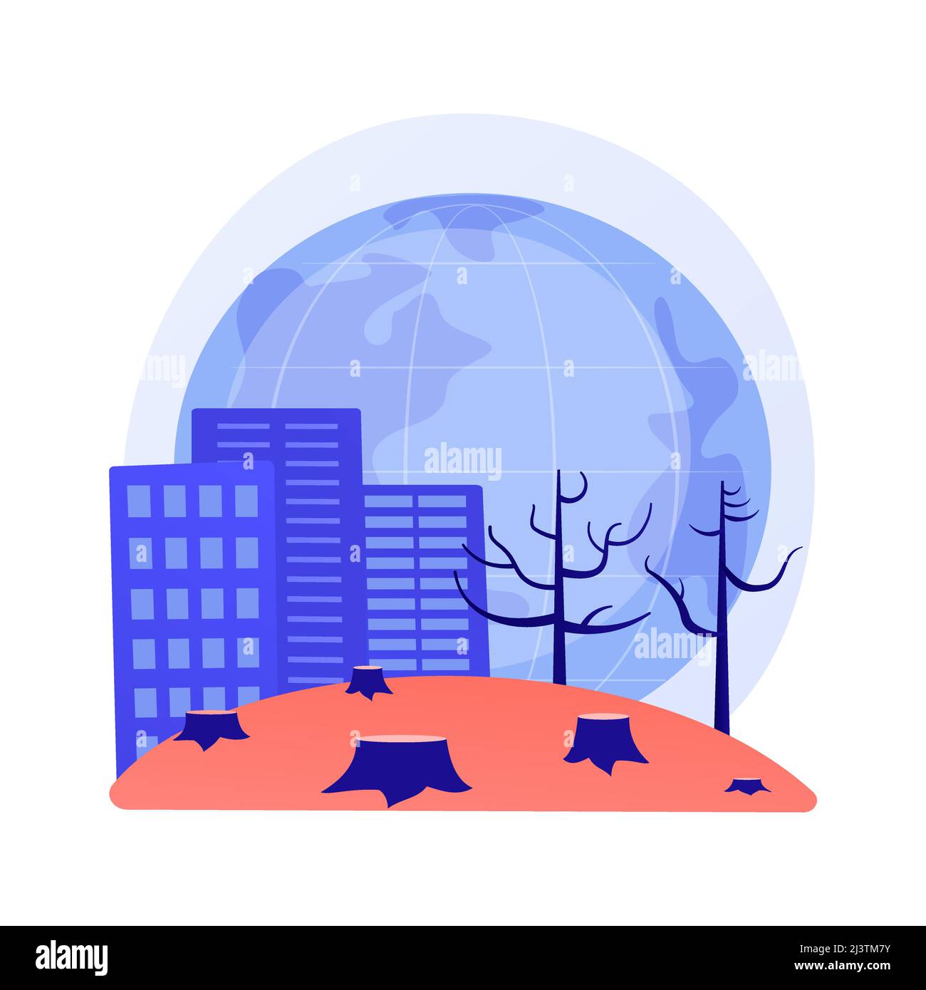 Illustration abstraite du vecteur du concept de déforestation ...