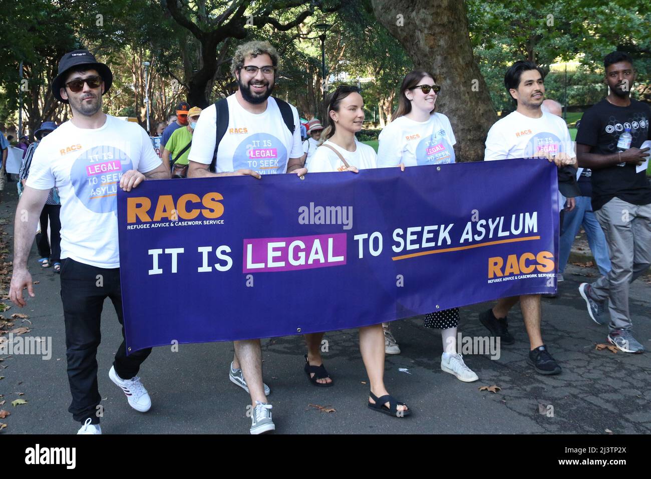 Sydney, Australie. 10th avril 2022. Des manifestants ont défilé du parc Belmore au parc Victoria pour protester contre les réfugiés lors du rassemblement annuel du dimanche des palmiers. Credit: Richard Milnes/Alamy Live News Banque D'Images