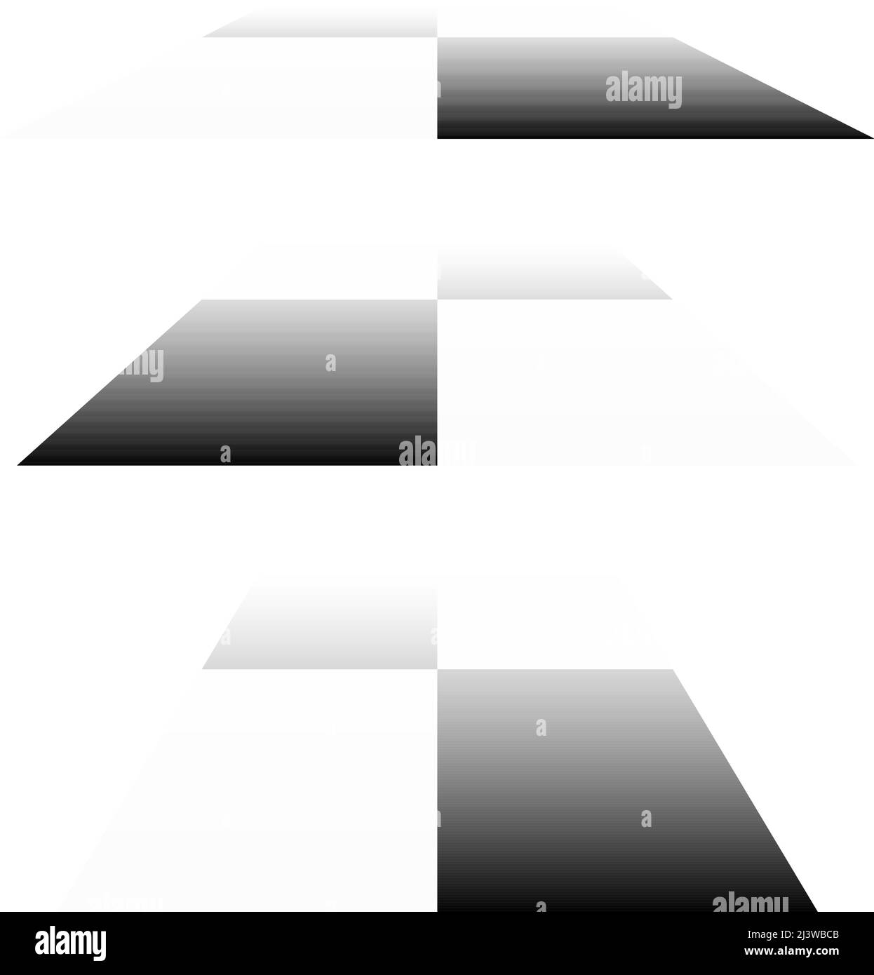 3d échiquier, motif de damier en perspective. Les plans de contrôle à carreaux disparaissent, diminuant à l'horizon. Illustration du vecteur de stock, Illustration de Vecteur