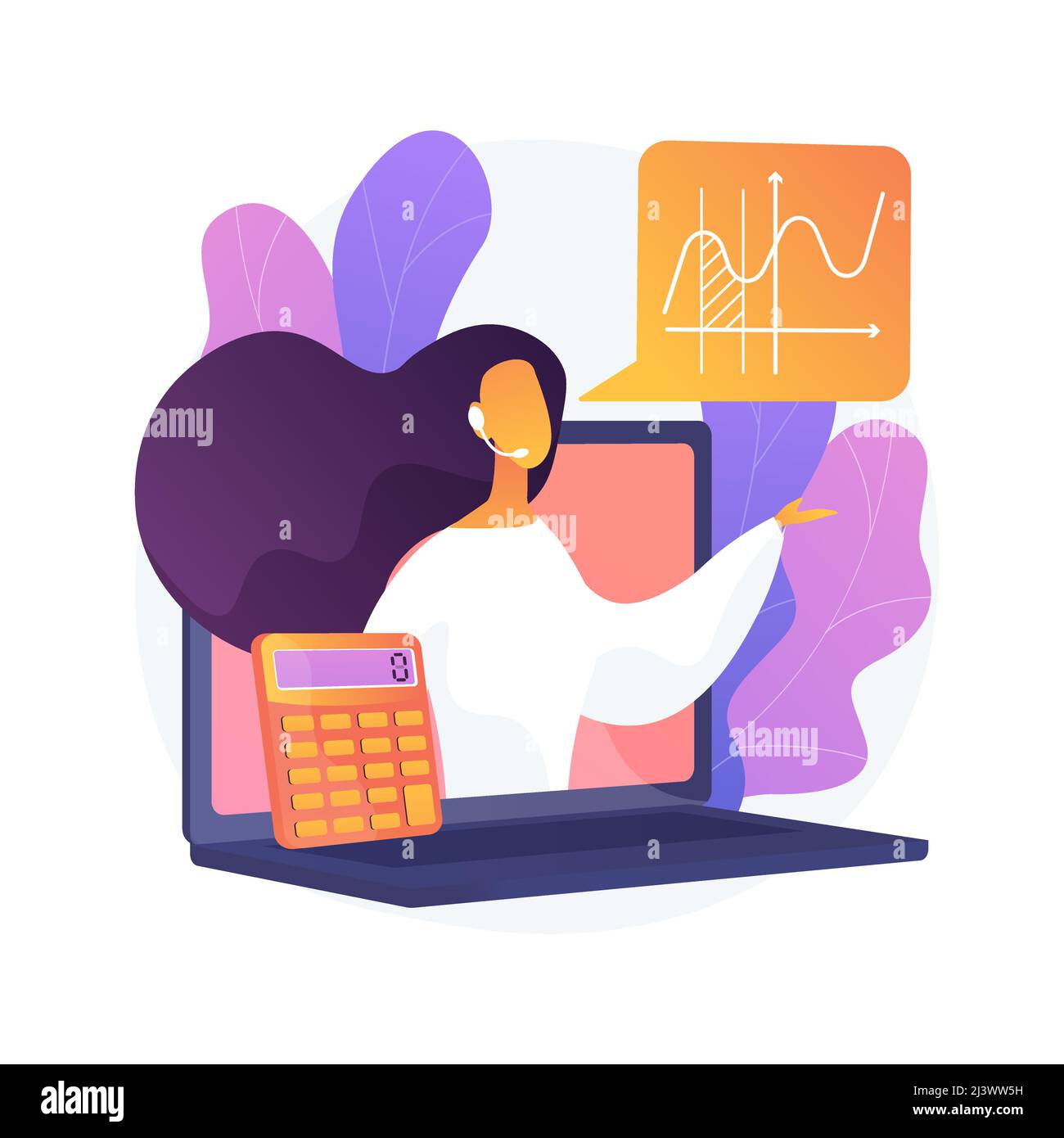 Tutorat mathématique en ligne résumé concept illustration vectorielle. Cours privés de mathématiques, atteindre vos objectifs académiques, éducation en ligne en quarantaine, homeschool Illustration de Vecteur