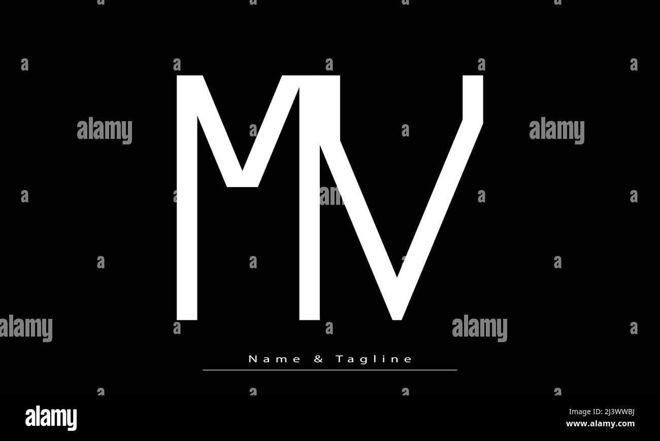 Lettres de l'alphabet initiales Monogram logo MV , VM Illustration de Vecteur