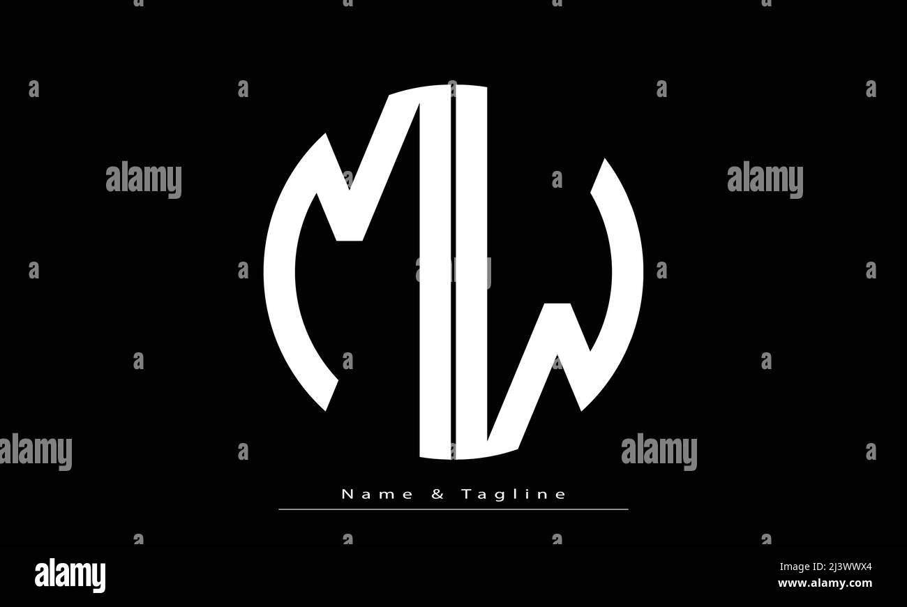 Lettres de l'alphabet initiales Monogram logo MW , WM Illustration de Vecteur