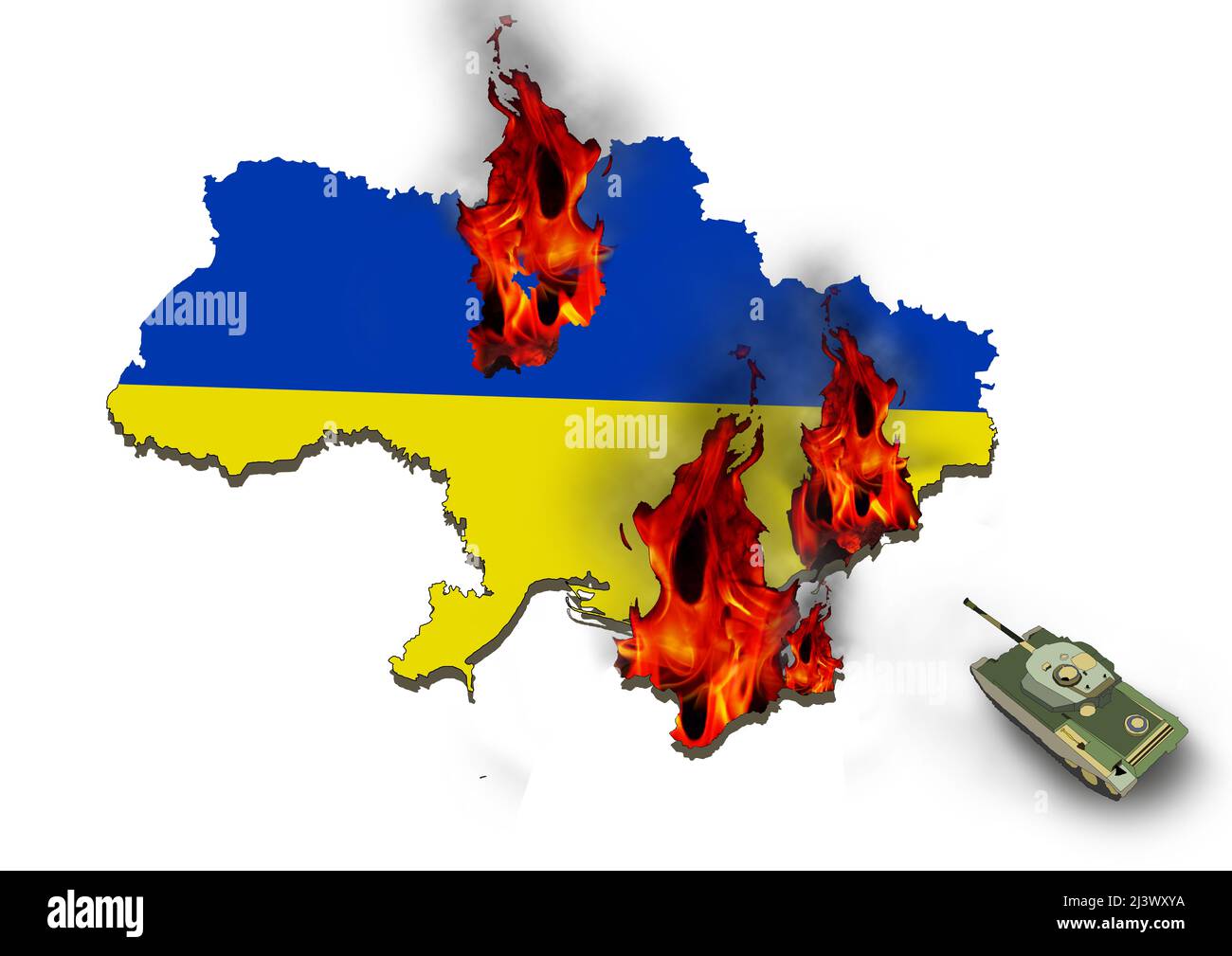 Attaque de chars russes à marioupol Banque D'Images