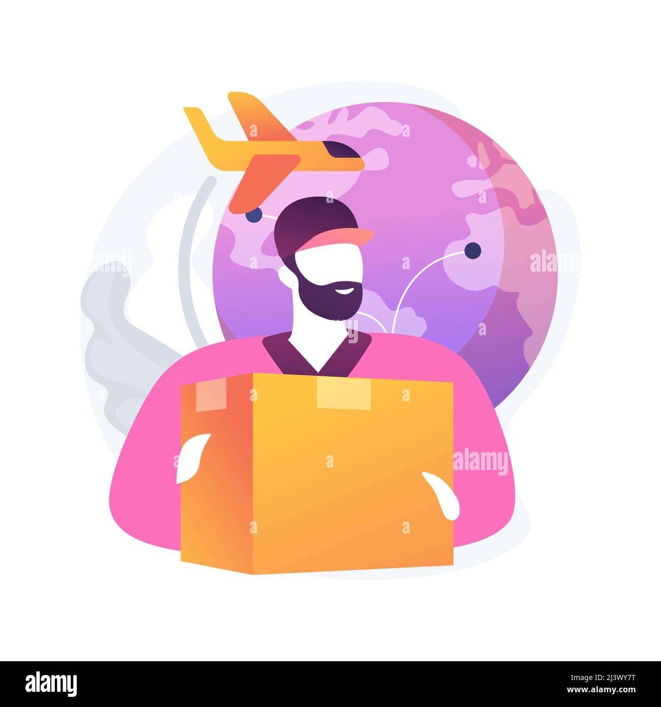 Illustration du vecteur de concept abstrait de l'expédition internationale. Expédition prioritaire internationale, livraison mondiale assurée, service de poste, système de fret Illustration de Vecteur