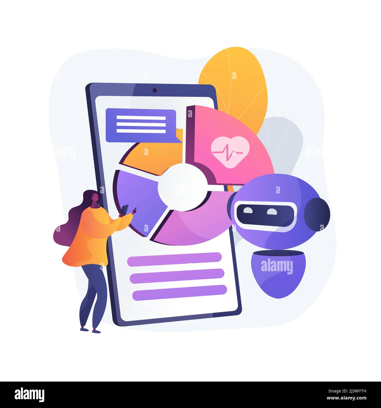 Illustration vectorielle abstraite de concept de bien-être numérique. Bien-être au bureau, santé numérique, gestion du stress des périphériques, temps libre sur les périphériques et Internet, soc Illustration de Vecteur