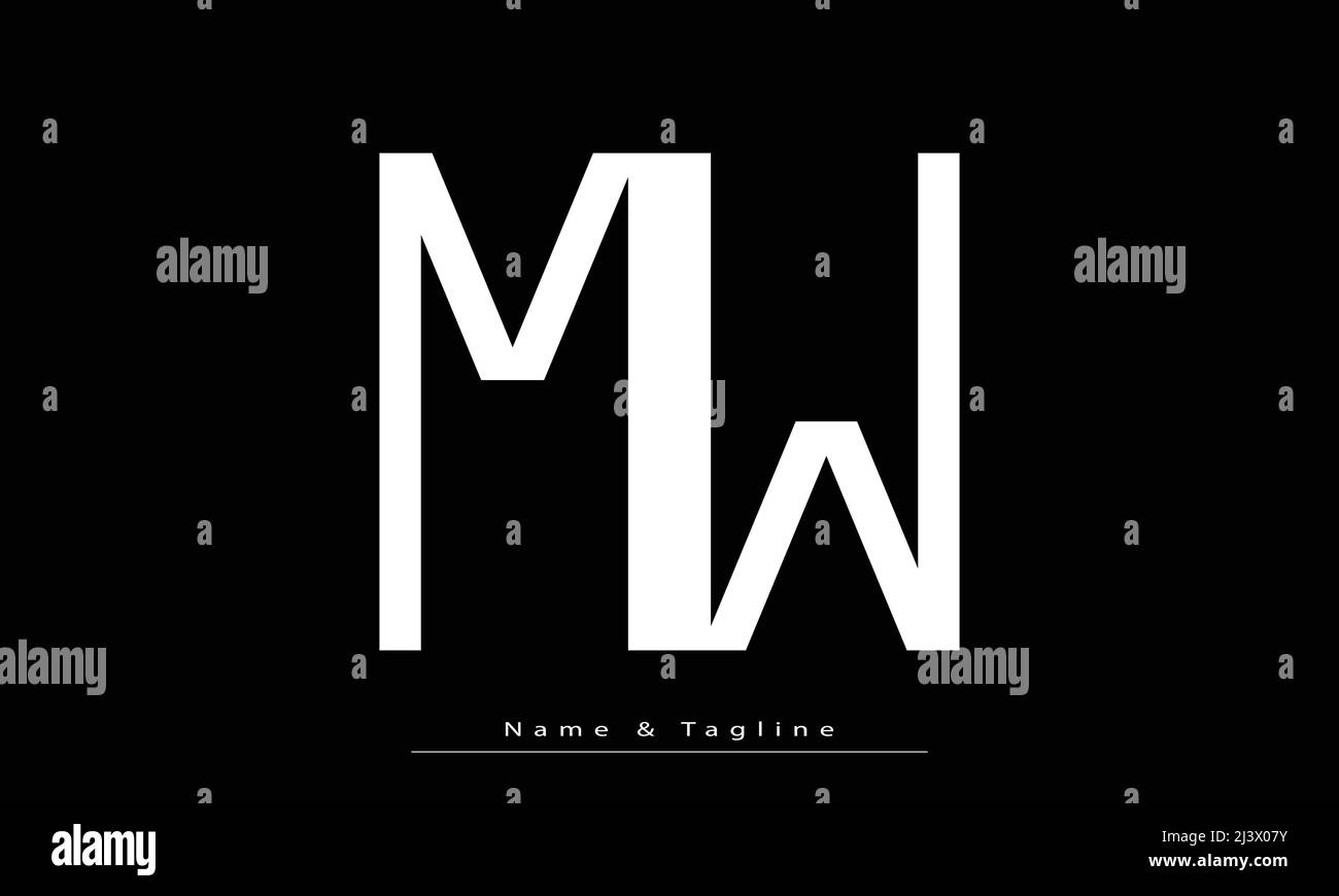 Lettres de l'alphabet initiales Monogram logo MW , WM Illustration de Vecteur
