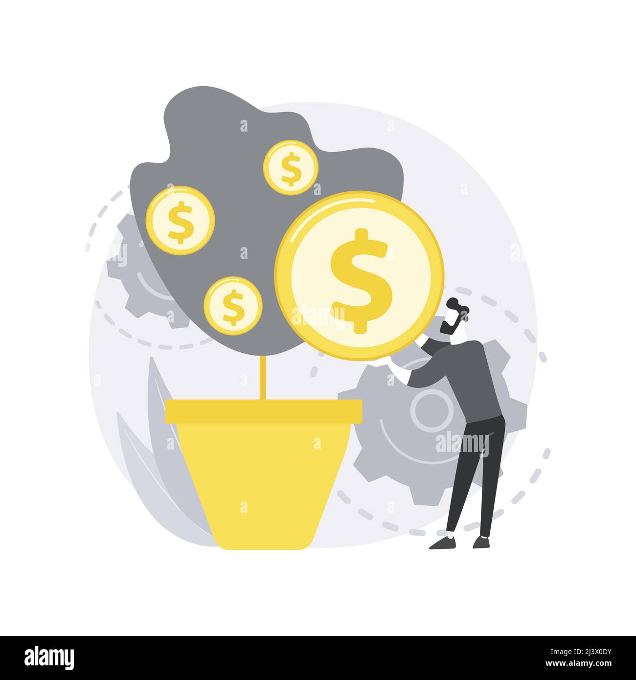 Illustration du vecteur de concept abstrait de collecte de fonds. Collecte de fonds d'entreprise, site Web d'entreprise, barre de menus, IU, investissement de démarrage, institution financière, cr Illustration de Vecteur