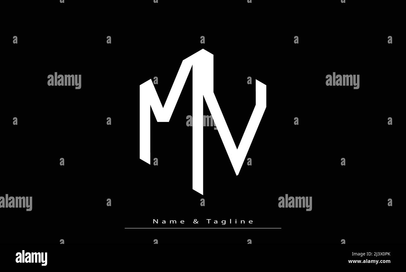 Lettres de l'alphabet initiales Monogram logo MV , VM Illustration de Vecteur