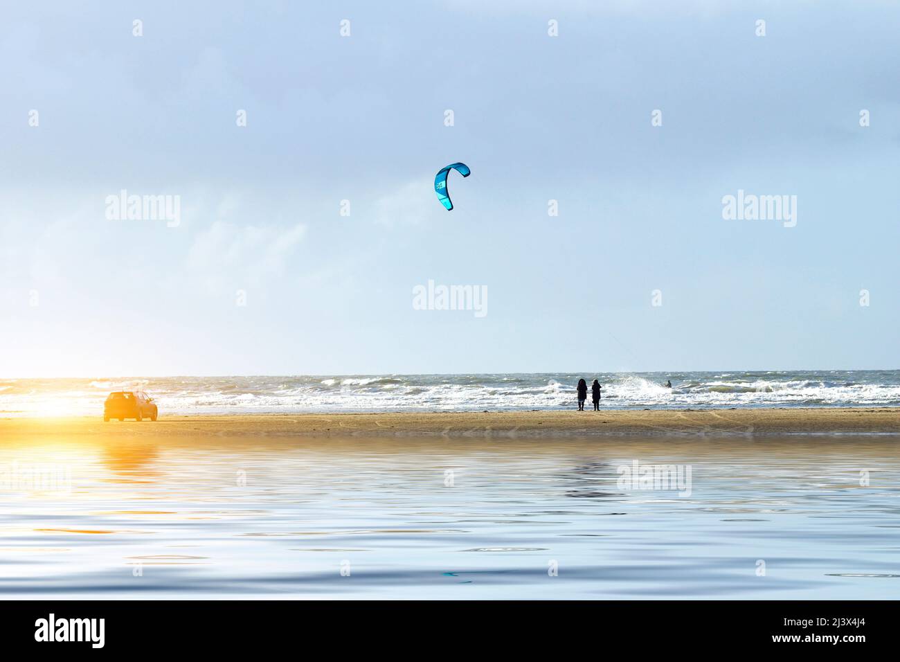 Coucher de soleil sur la mer au Danemark Banque D'Images