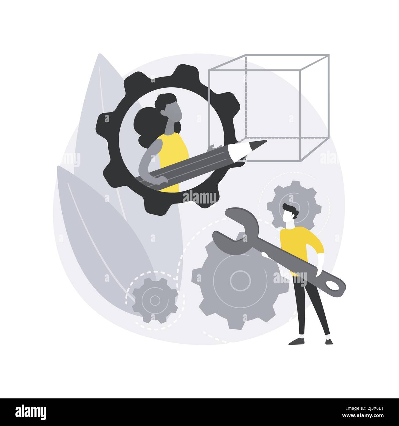 ILLUSTRATION du vecteur de concept abstrait DES ACTIVITÉS STEM. STEM pendant la quarantaine, activité amusante d'apprentissage à la maison, art de l'auto-portrait-isolation science divertissement, moteur Illustration de Vecteur