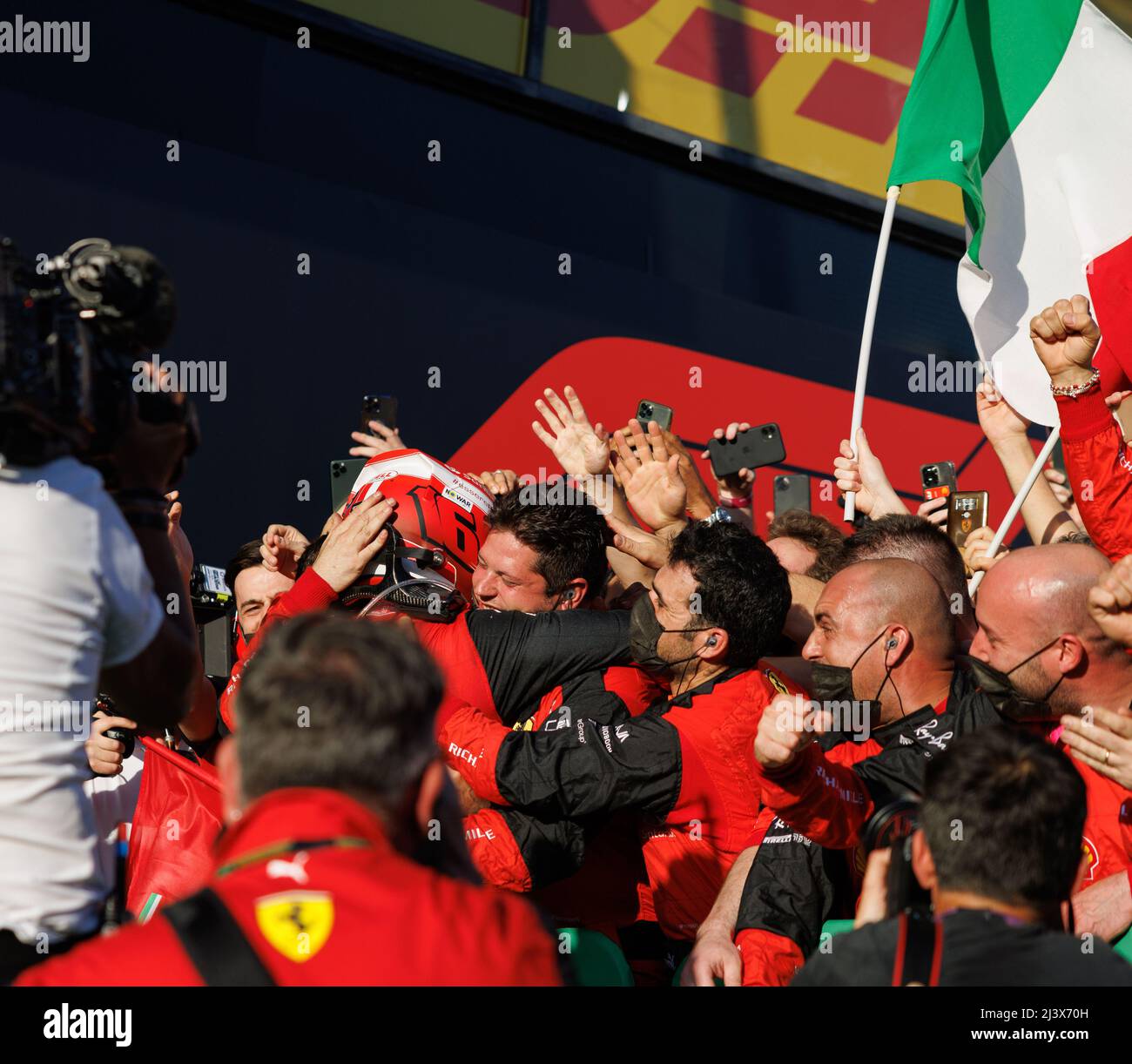 Melbourne, Australie. 10th avril 2022. Charles Leclerc (MCO) de l'écurie Ferrari lors du Grand Prix de Formule 1 d'Australie au circuit du Grand Prix d'Albert Park le 10. Avril 2022. Crédit : Corleve/Alay Live News Banque D'Images