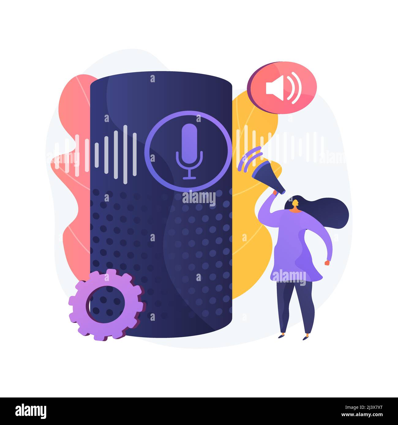 Illustration du vecteur de concept abstrait Voice Control. Système de commande vocale, fonction d'accessibilité, technologie de reconnaissance vocale, dispositif mains libres Illustration de Vecteur