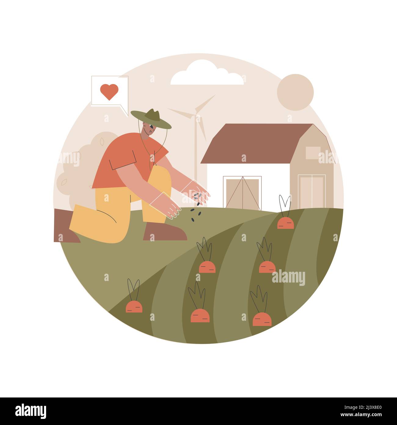 Illustration du vecteur de concept abstrait de l'agriculture naturelle. Approche écologique de l'agriculture, fertilité, agriculture biologique et durable, biodi naturel local Illustration de Vecteur