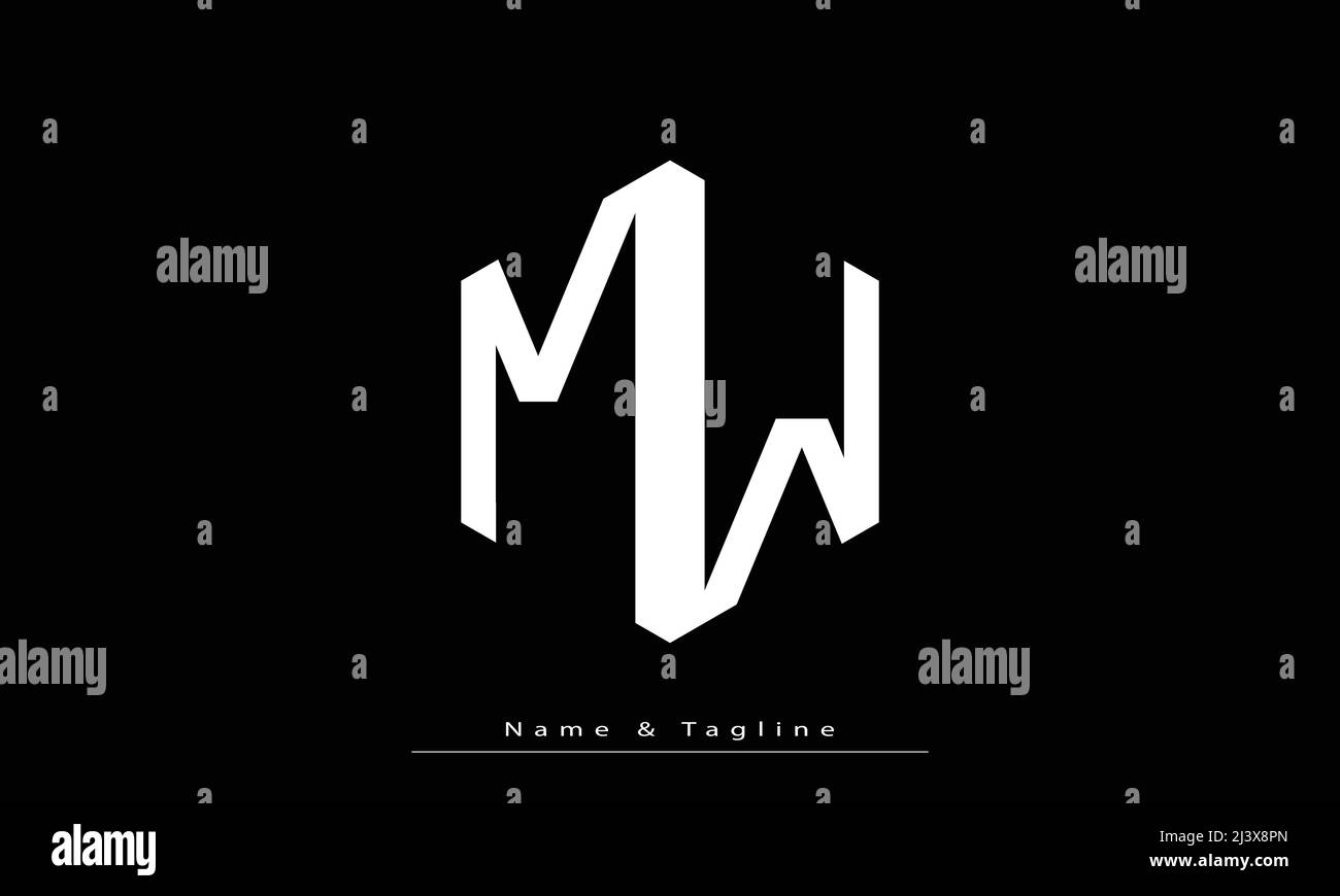 Lettres de l'alphabet initiales Monogram logo MW , WM Illustration de Vecteur