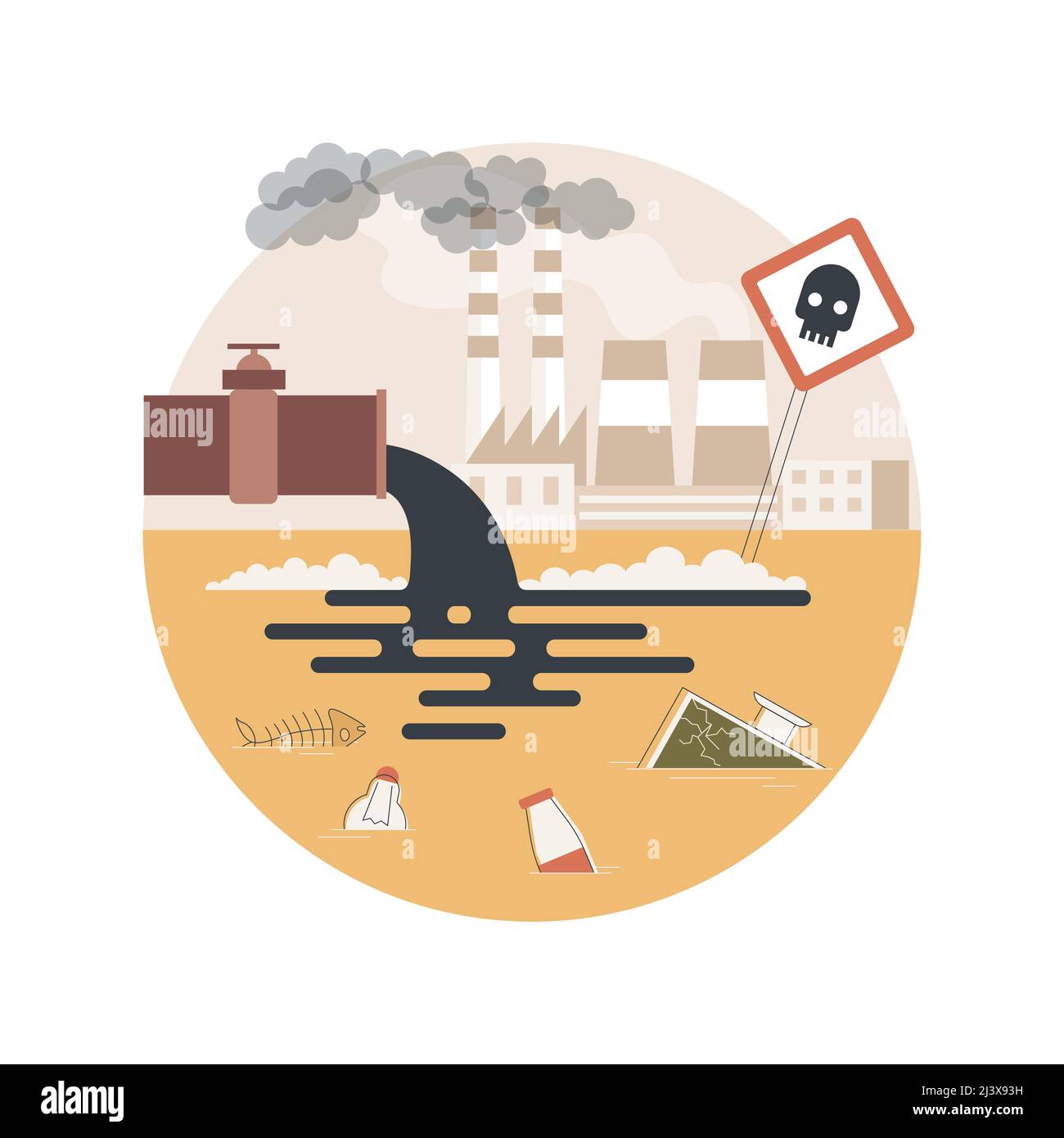 Pollution de l'eau concept abstrait illustration du vecteur ...