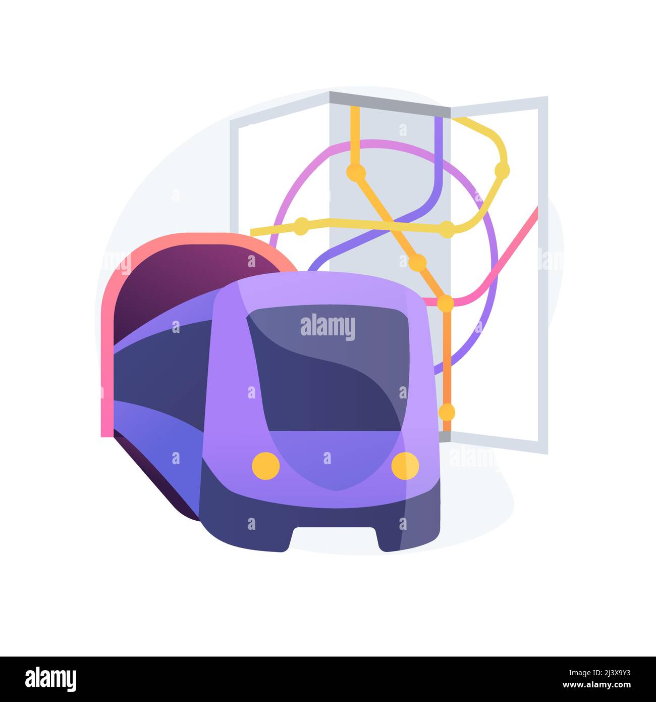 Illustration vectorielle abstraite de concept de transport souterrain. Fret souterrain, transports publics urbains, station de métro, les passagers attendent Illustration de Vecteur