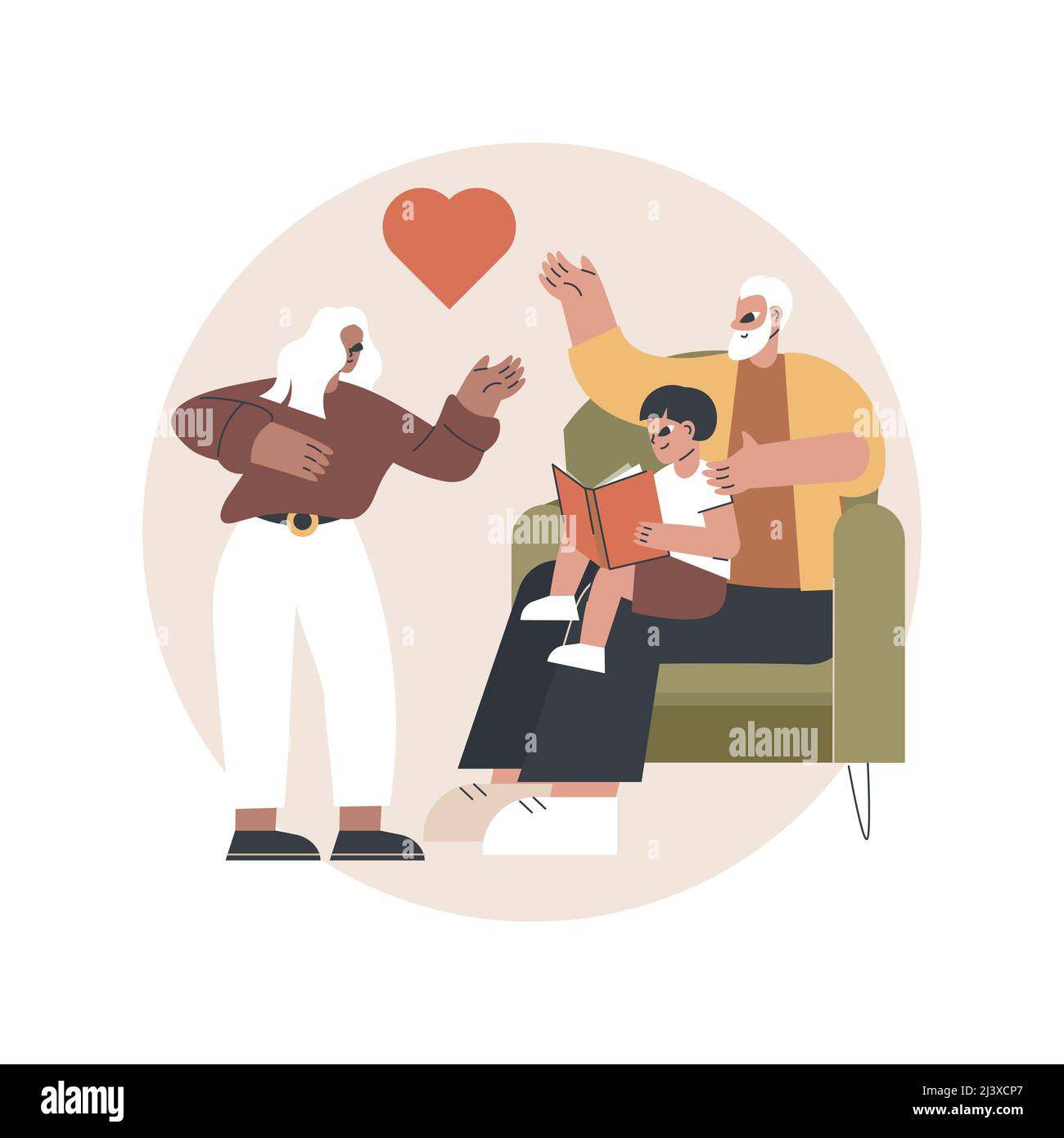 Illustration du vecteur de concept abstrait de tutelle. Garde d'enfants, autorité du tuteur légal, belle-mère, parent de famille d'accueil, avocat de famille, Illustration de Vecteur