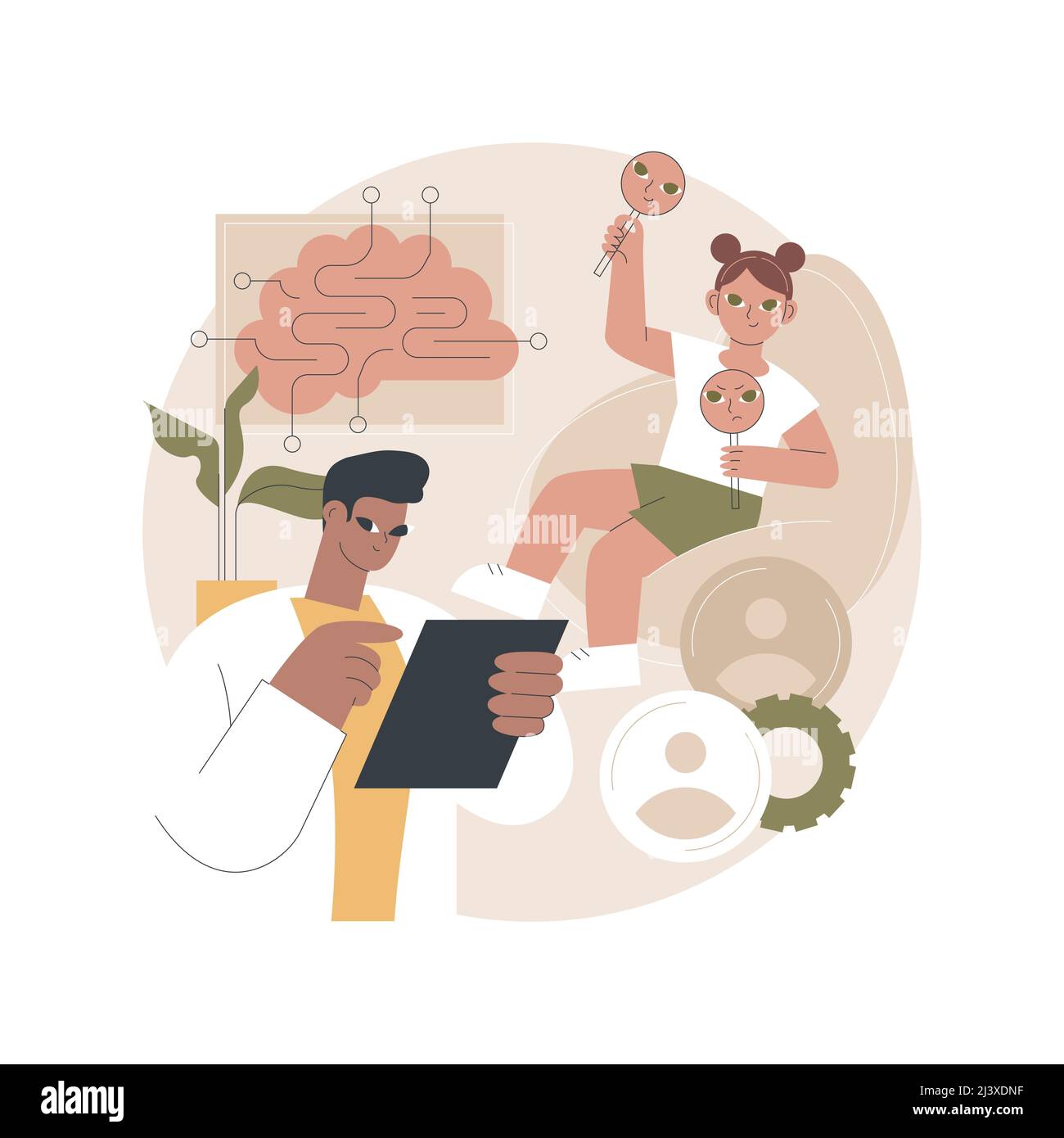 Développement socio-émotionnel résumé concept illustration du vecteur. Formation préscolaire, développement des compétences sociales dans la petite enfance, gestion émotionnelle Illustration de Vecteur