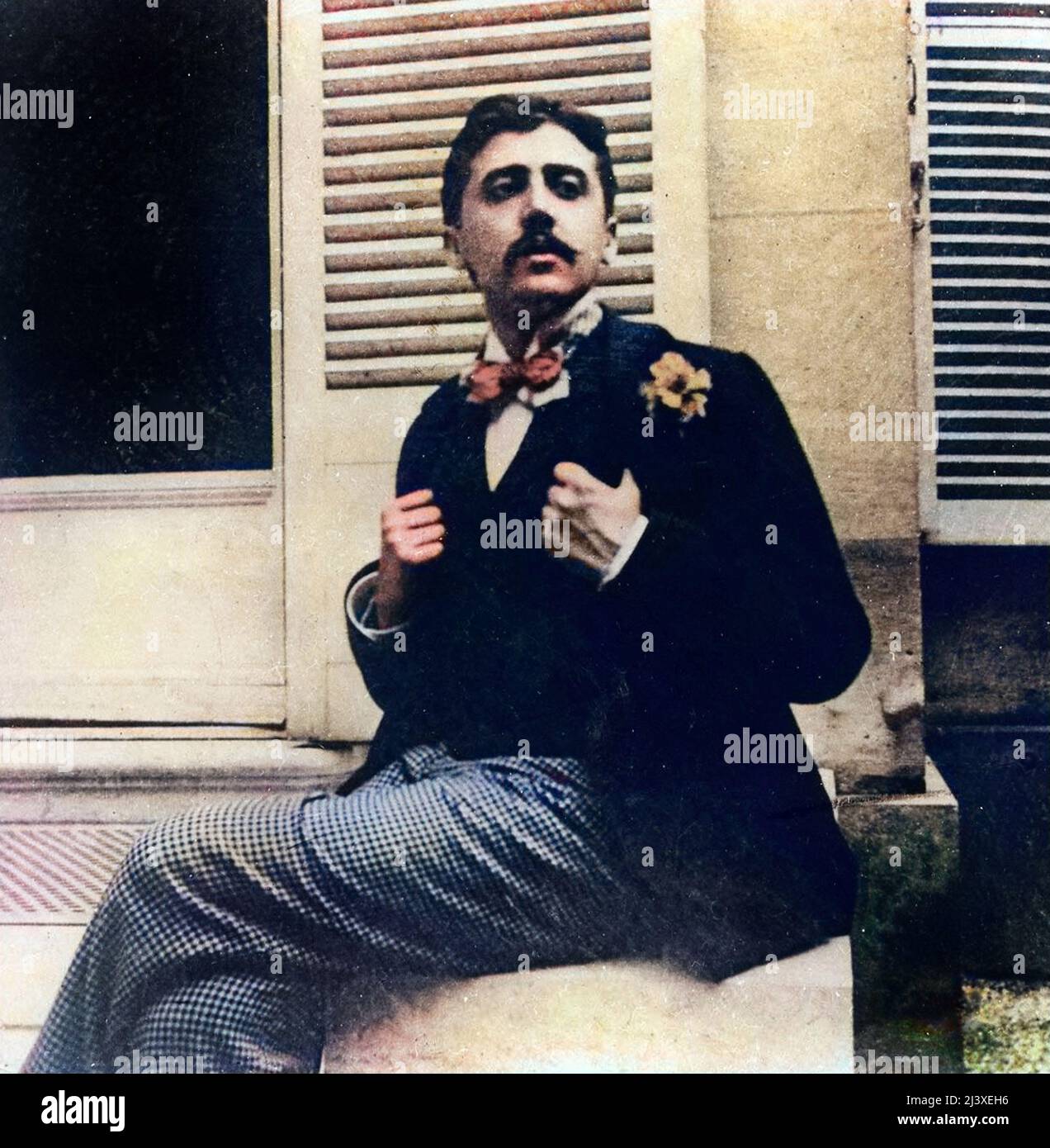 Portrait de Marcel Proust dans le jardin de Reynaldo Hahn (vers 1905) Banque D'Images