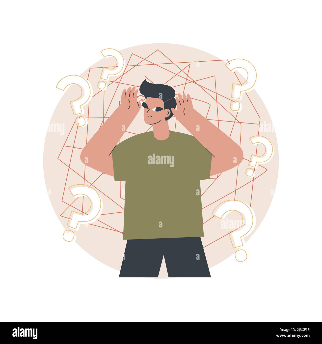Illustration du vecteur de concept abstrait de dissonance cognitive. Malaise mental, conflit, absence, abus psychologique, état émotionnel, ma. de décision Illustration de Vecteur