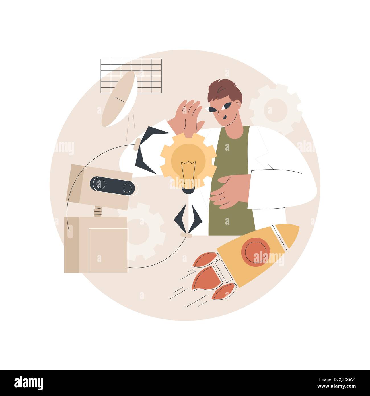 Révolution technologique concept abstrait illustration vectorielle.Invention technologique, révolution des TIC, innovations scientifiques modernes, apprentissage machine Illustration de Vecteur