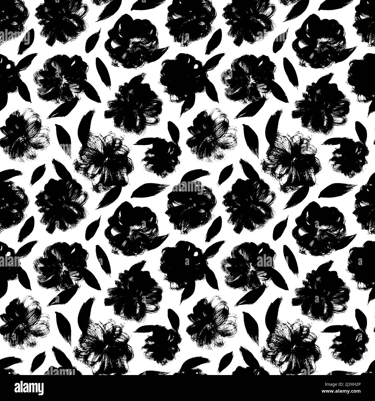 La peinture dessinée à la main scapute le motif vectoriel sans couture. Illustration de Vecteur